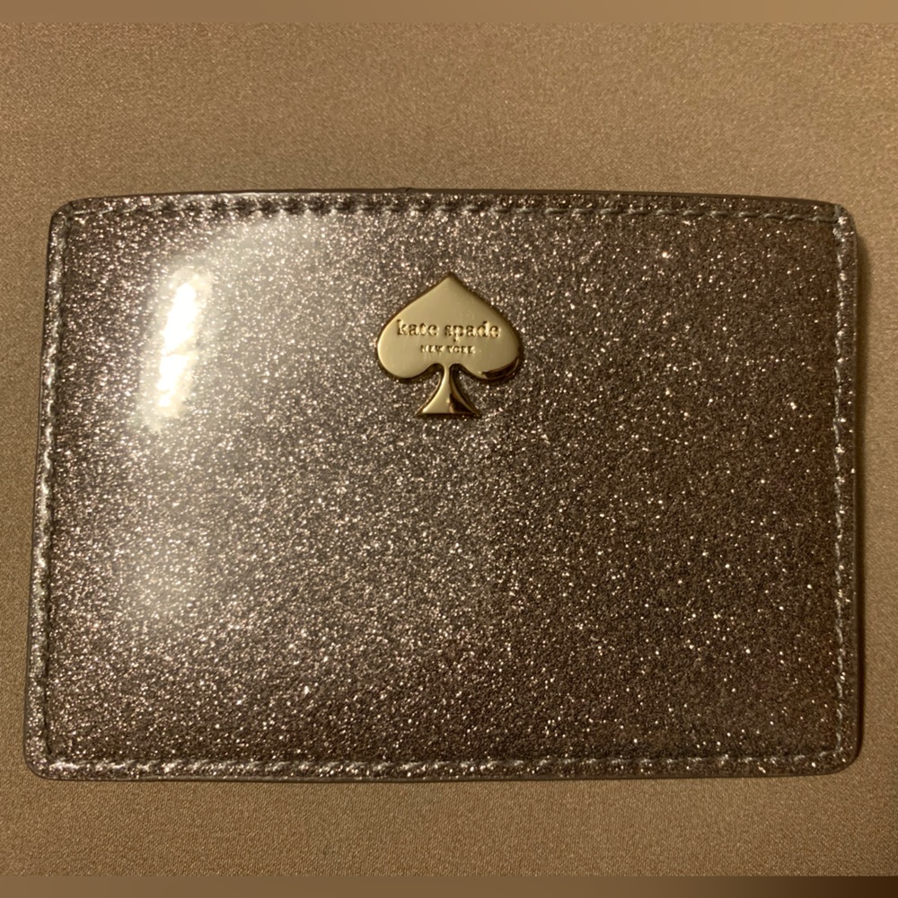 Kate Spade credit card holder, gold, like new condition